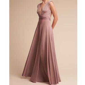 TwoBirds Slit Dress. Convertible Maxi. Heather